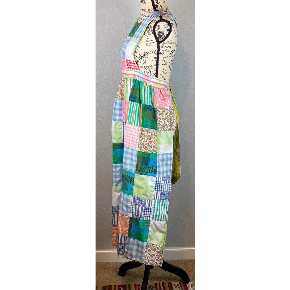 Vintage 70’s Pinafore Reversible Patchwork Apron, ONE SIZE - Picture 2 of 7